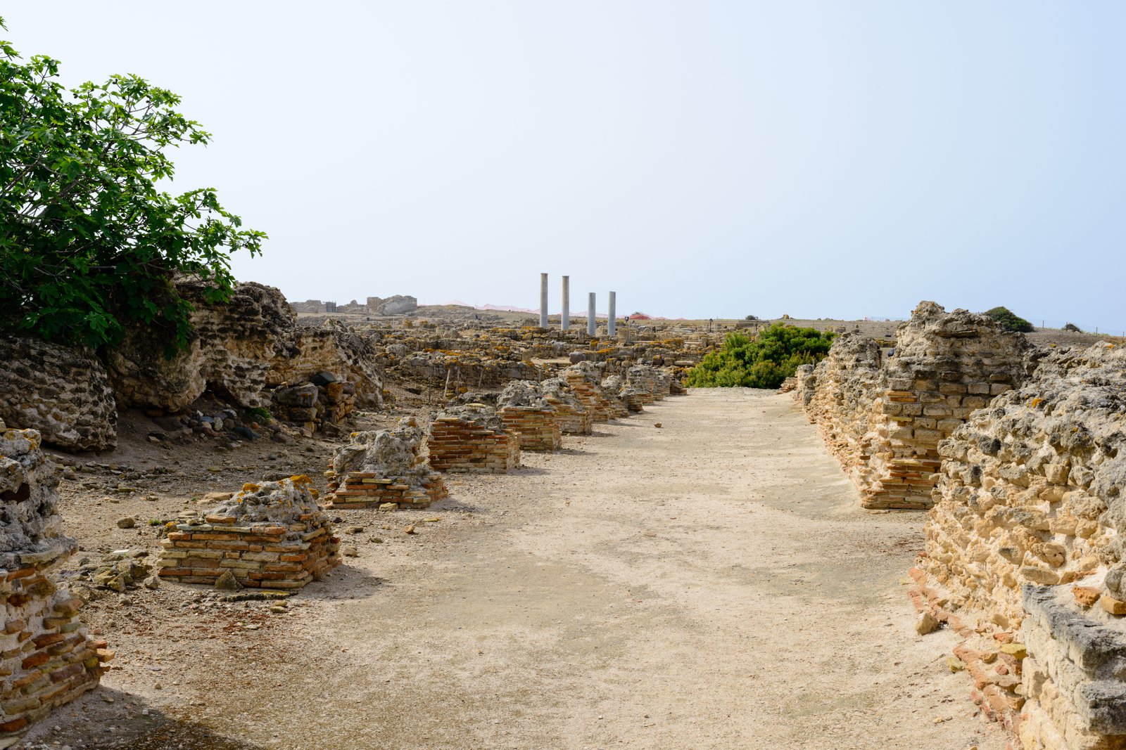 Therme a mare Roman baths ruins directly on the shoreline of Nora